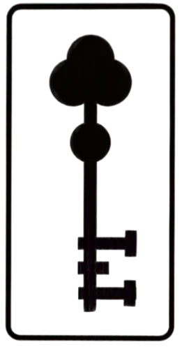 Logo Hotel Casa Encanto: llave antigua estilizada en silueta, simboliza encanto y acceso en Buga, cerca a la Basílica.